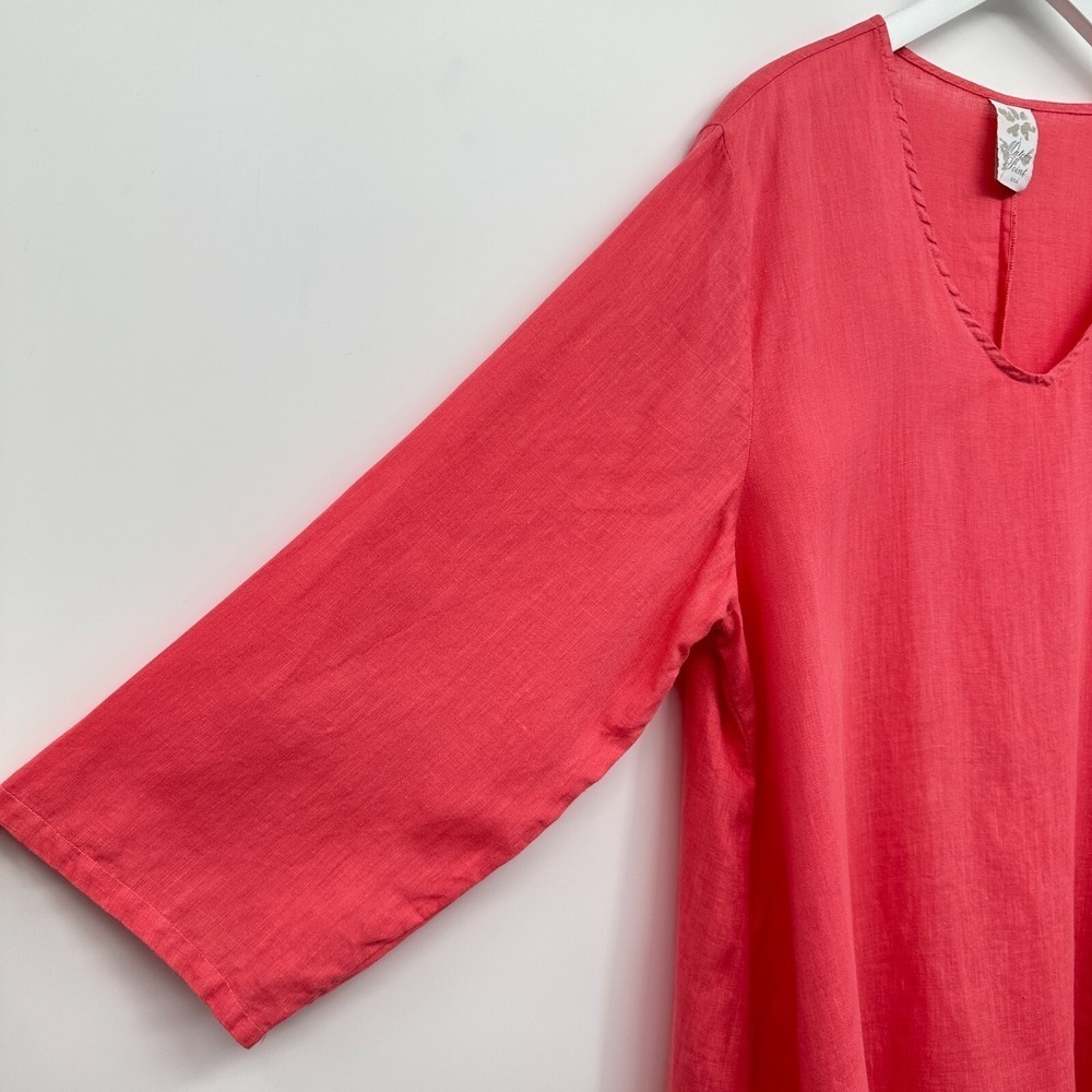 Match Point Tunic Shirt Dress Size XL 100% Linen Lagenlook Coastal Beachy Boho - Picture 5 of 11